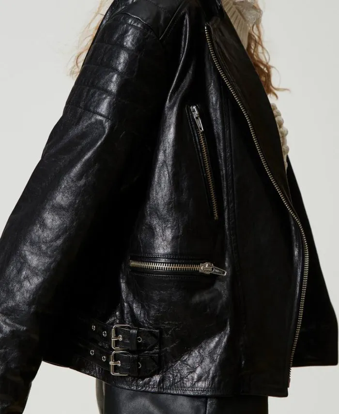 Twinset Jackets And Puffer Jackets Leather 039Fairfax039 Biker Jacket Black 8211 Clothing