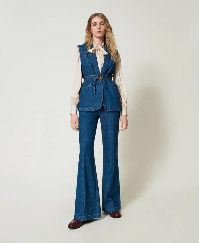 Twinset Jeans Sartorial Wide Leg Jeans Denim 8211 Clothing