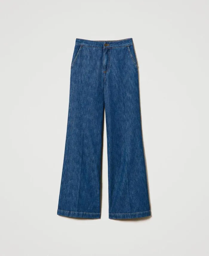 Twinset Jeans Sartorial Wide Leg Jeans Denim 8211 Clothing