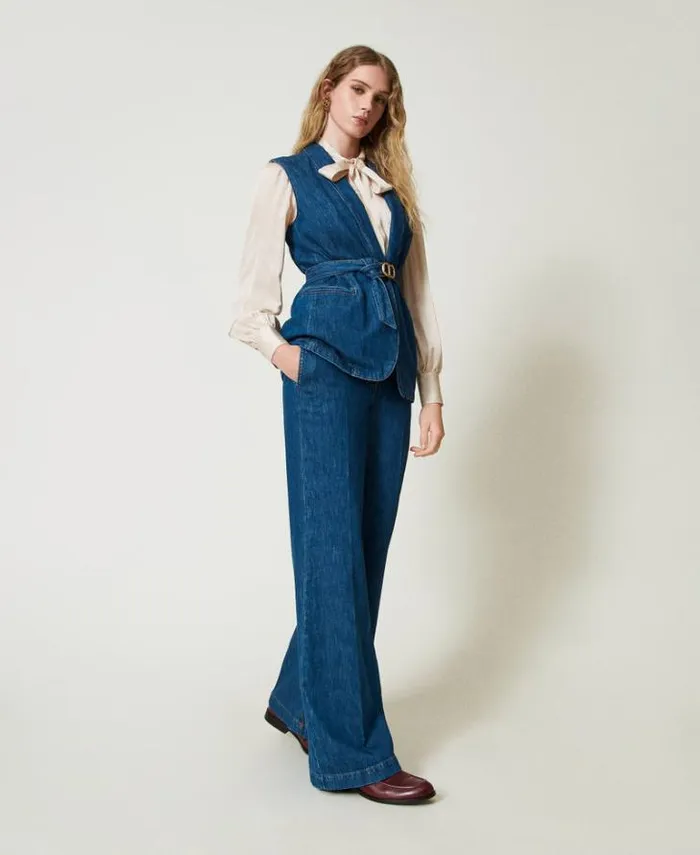 Twinset Jeans Sartorial Wide Leg Jeans Denim 8211 Clothing