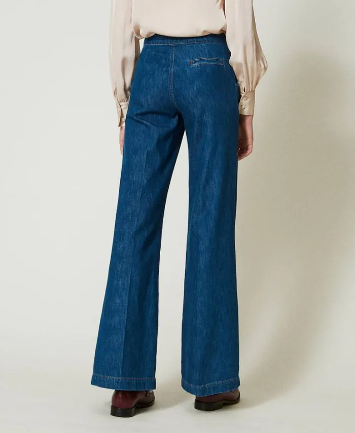 Twinset Jeans Sartorial Wide Leg Jeans Denim 8211 Clothing