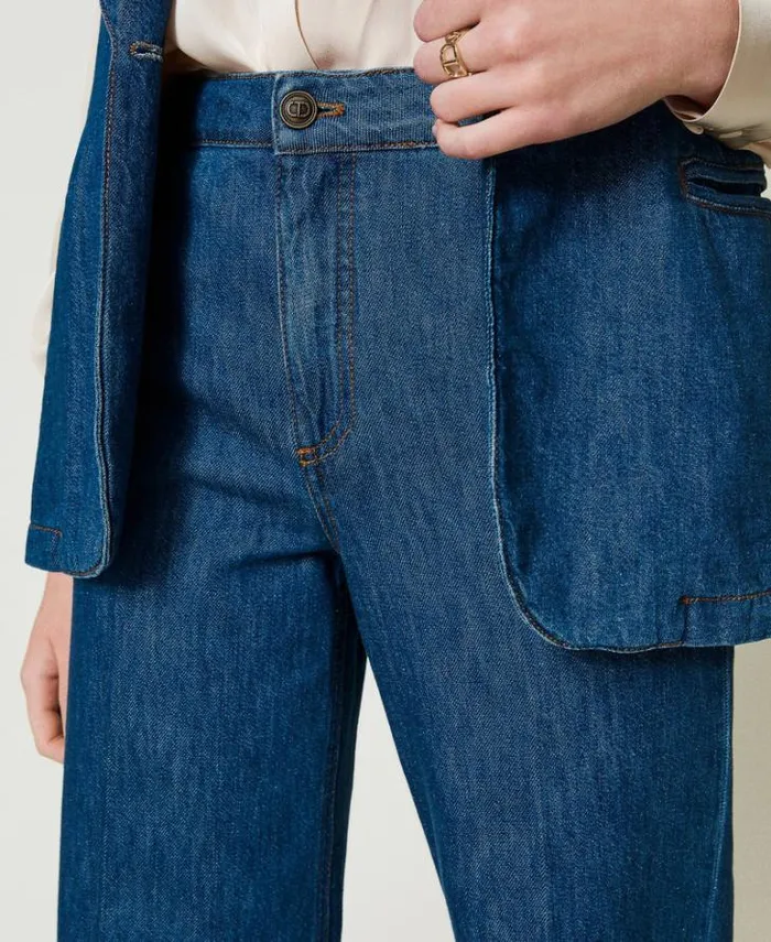 Twinset Jeans Sartorial Wide Leg Jeans Denim 8211 Clothing