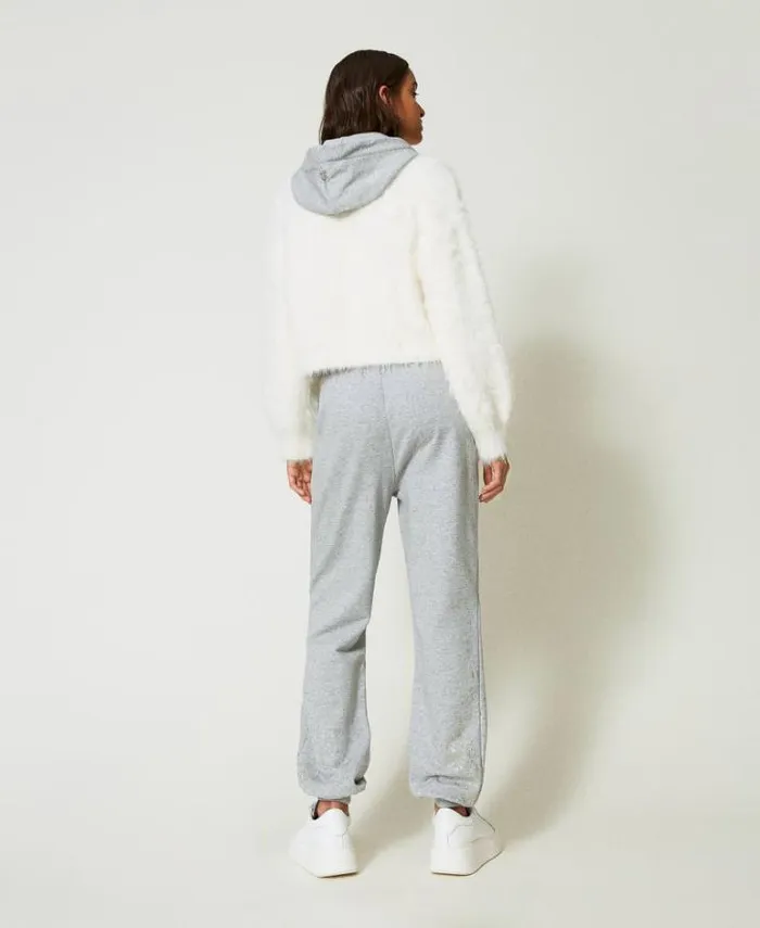 Twinset Joggers MYFO Joggers With Glitter Print Melange Grey 8211 Clothing