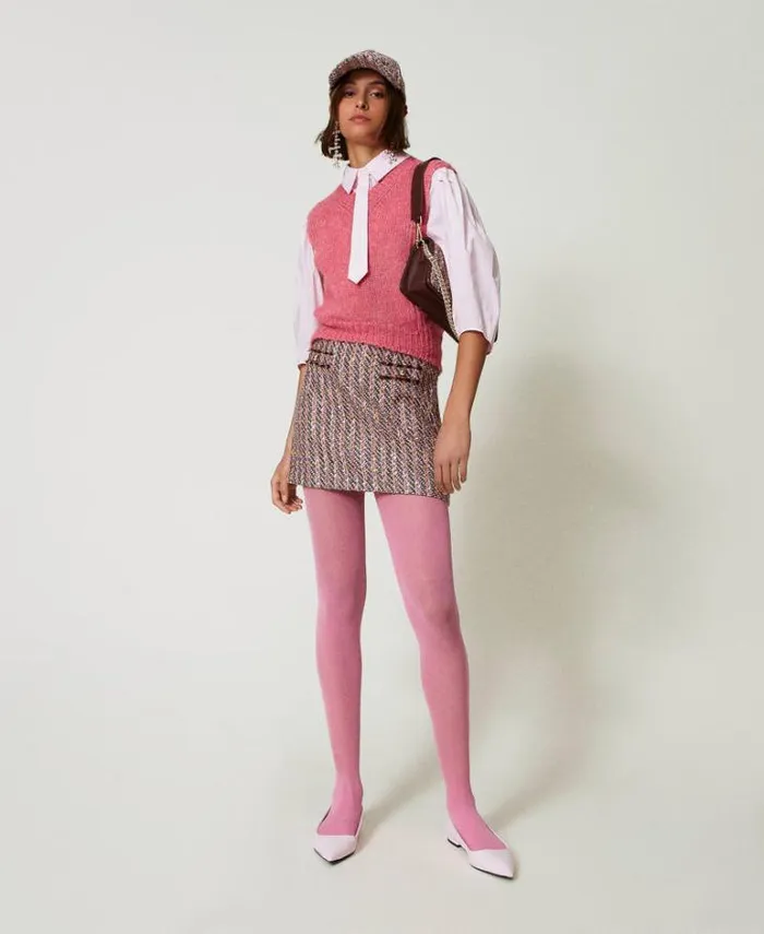 Twinset Jumpers And Cardigans Seamless Wool Blend Sleeveless Jumper 034crystal Pink034 8211 Clothing