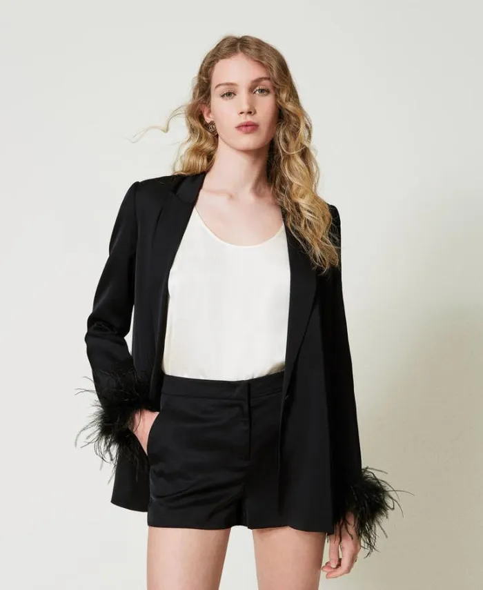 Twinset Shorts Satin Shorts Black 8211 Clothing