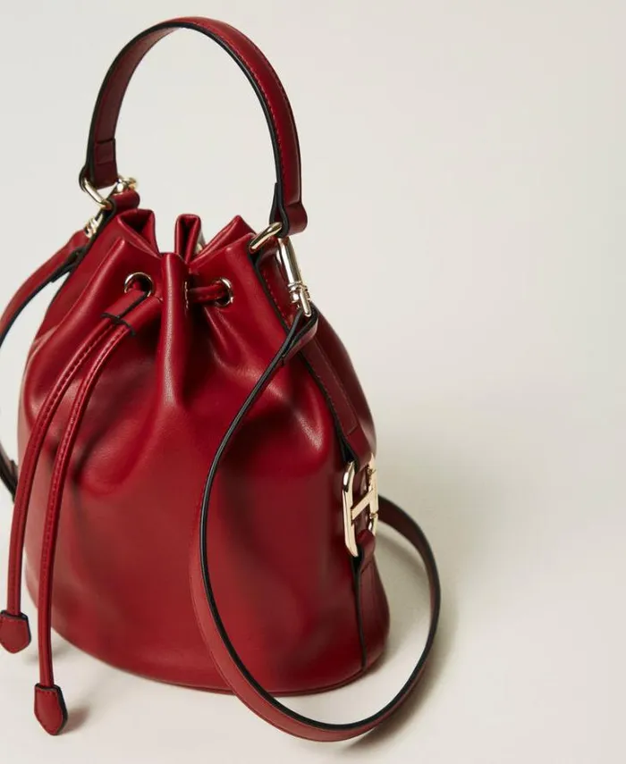Twinset Shoulder Bags Bucket Bag With Oval T Buckle Pompeiian Red 8211 Bags