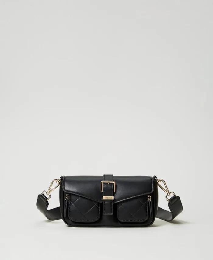 Twinset Shoulder Bags Shoulder Bag With Quilted Pockets Black 8211 Bags