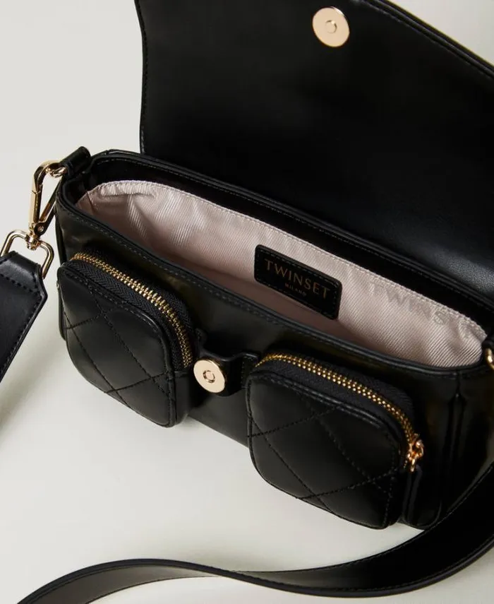 Twinset Shoulder Bags Shoulder Bag With Quilted Pockets Black 8211 Bags