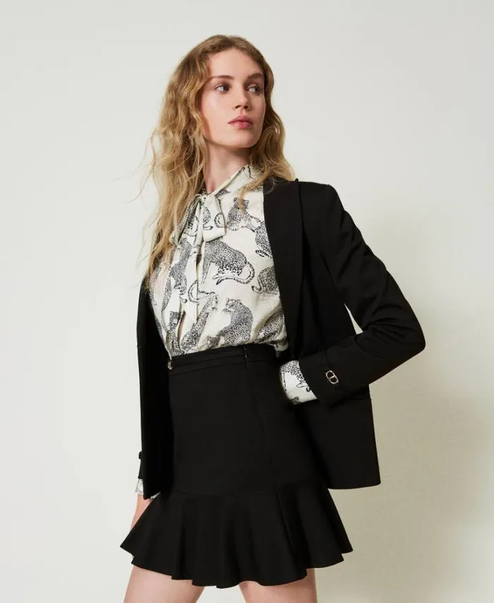 Twinset Skirts Miniskirt With Oval T Waist Strap Black 8211 Clothing