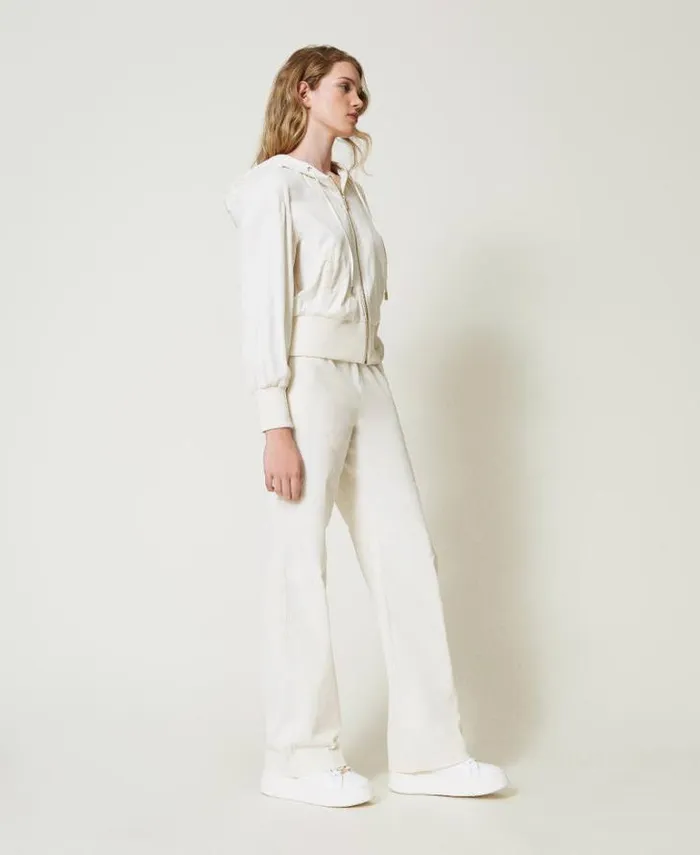 Twinset Suits And Sets Wide Velvet Trousers Mother Of Pearl 8211 Clothing