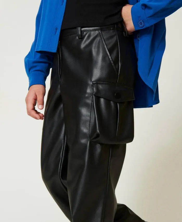 Twinset Trousers And Jeans Cargo Trousers With Utility Pockets Black 8211 Girl