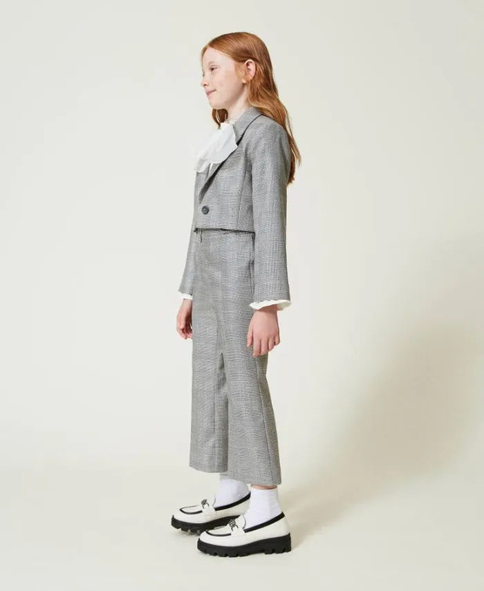 Twinset Trousers And Jeans Flared Glen Plaid Trousers Glen Plaid Jacquard 8211 Girl