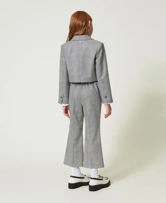 Twinset Trousers And Jeans Flared Glen Plaid Trousers Glen Plaid Jacquard 8211 Girl