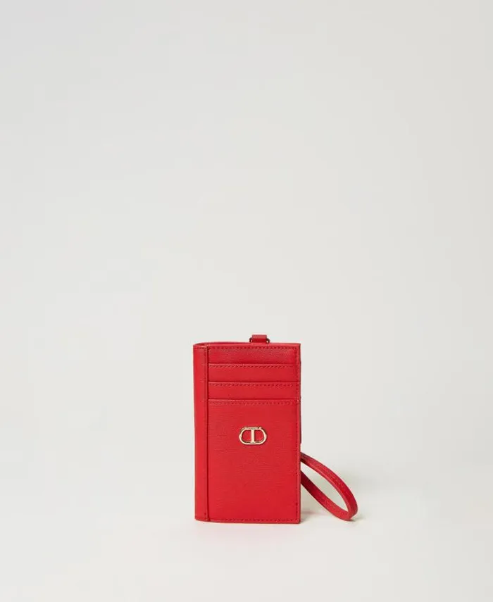 Twinset Wallets And Keyrings Card Holder With Tieup Lace Poppy Red 8211 Accessories