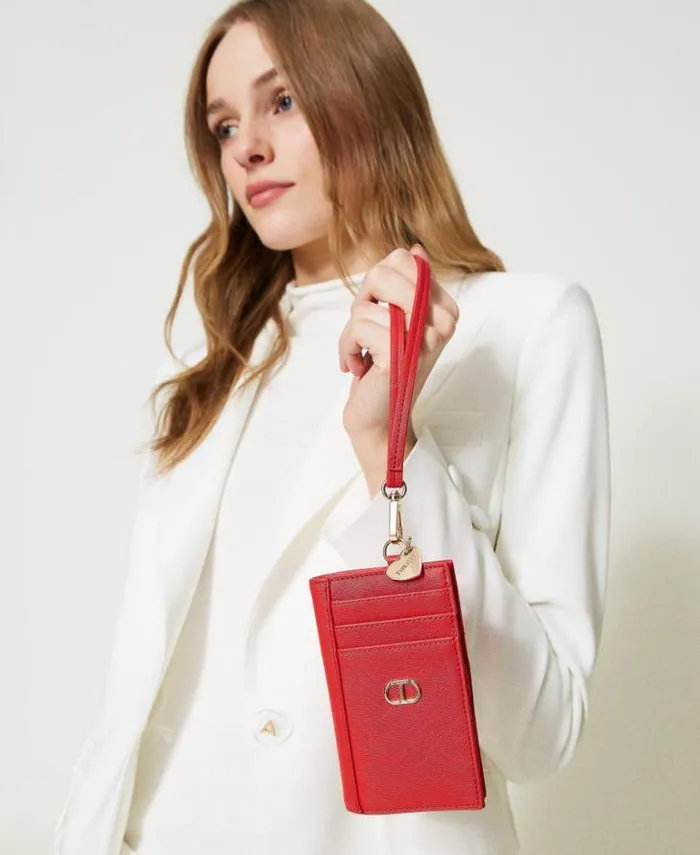 Twinset Wallets And Keyrings Card Holder With Tieup Lace Poppy Red 8211 Accessories