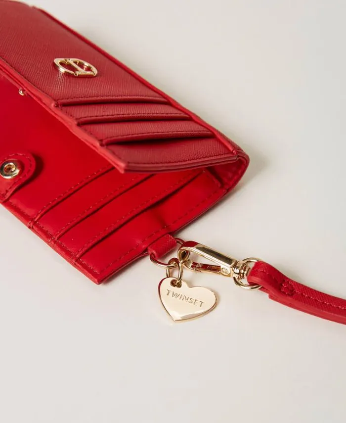 Twinset Wallets And Keyrings Card Holder With Tieup Lace Poppy Red 8211 Accessories