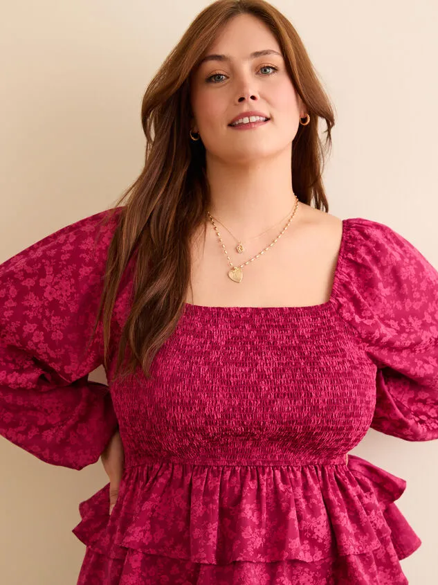 Tyla Jacquard Babydoll Top Raspberry Women Altar039d State Tops Tyla Jacquard Babydoll Top Raspberry Women Altar039d State Tops
