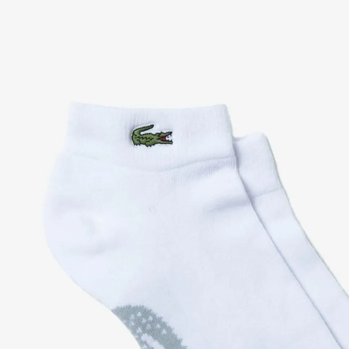 Underwear and Socks Men Lacoste Men039s Sport Stretch Cotton LowCut Socks White Grey Chine G8k