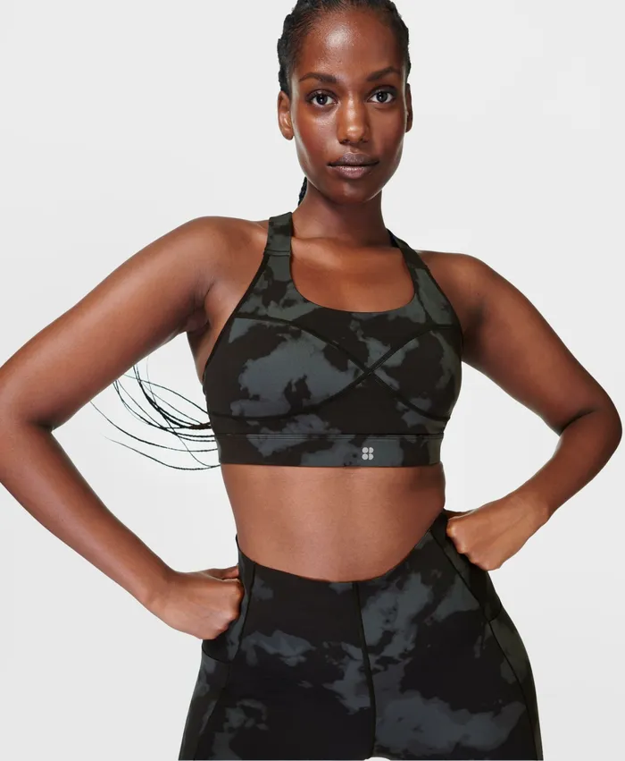 Underwear Power Medium Support Sports Bra Black Fade Print Sweaty Betty Women