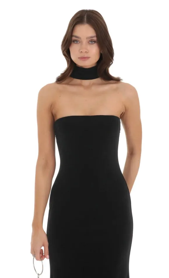 Velvet Reverse Halter Dress Black Women LUCY IN THE SKY Maxi Dresses Velvet Reverse Halter Dress Black Women LUCY IN THE SKY Maxi Dresses