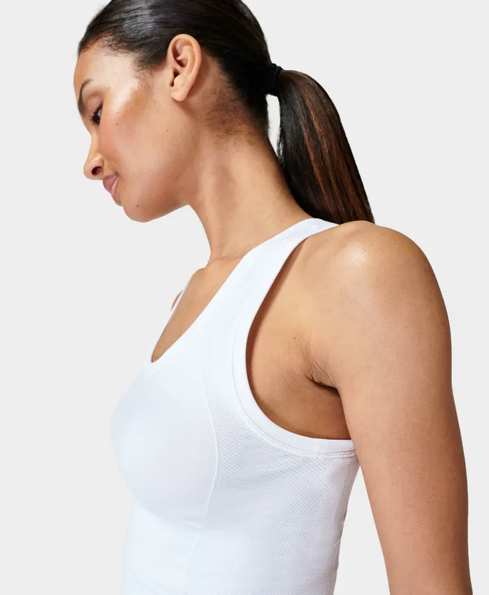 Vest Tops Women Sweaty Betty Athlete Crop Seamless Gym Vest White