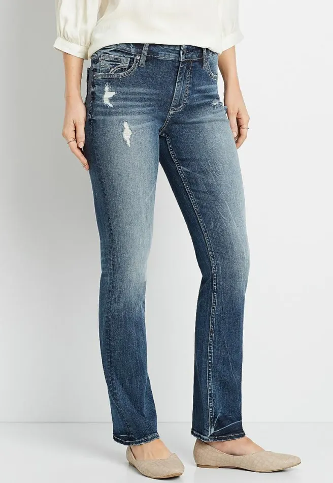 Vigoss Dark Wash Faux Flap Pocket Slim Boot Jean Women Maurices Jeans
