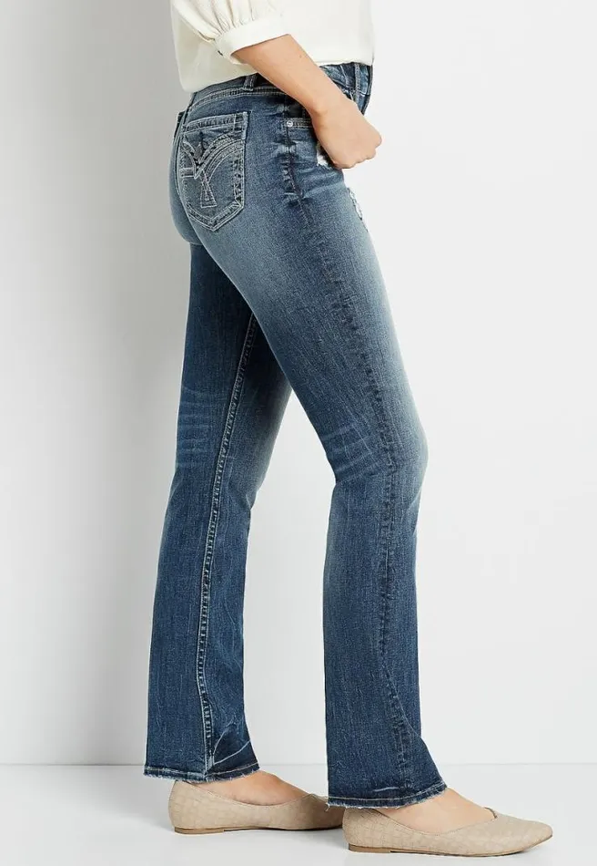Vigoss Dark Wash Faux Flap Pocket Slim Boot Jean Women Maurices Jeans