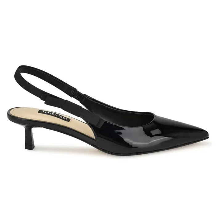 Viki Pointy Toe Slingbacks Black Patent Women Nine West Heels