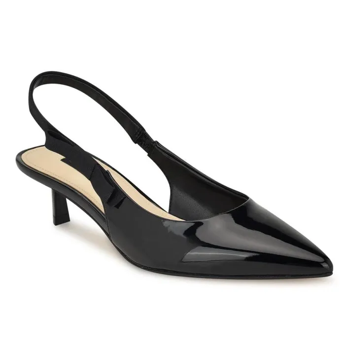 Viki Pointy Toe Slingbacks Black Patent Women Nine West Heels Viki Pointy Toe Slingbacks Black Patent Women Nine West Heels