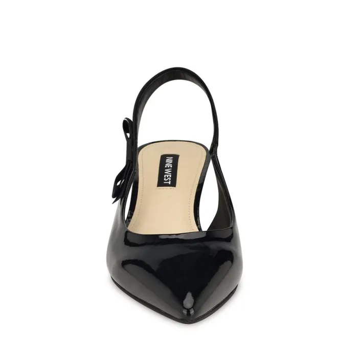Viki Pointy Toe Slingbacks Black Patent Women Nine West Heels Viki Pointy Toe Slingbacks Black Patent Women Nine West Heels