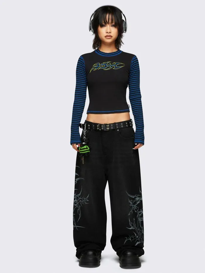 Voltwave Striped Top Women Minga London Tops and TShirts