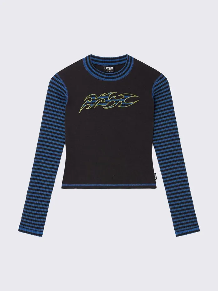 Voltwave Striped Top Women Minga London Tops and TShirts