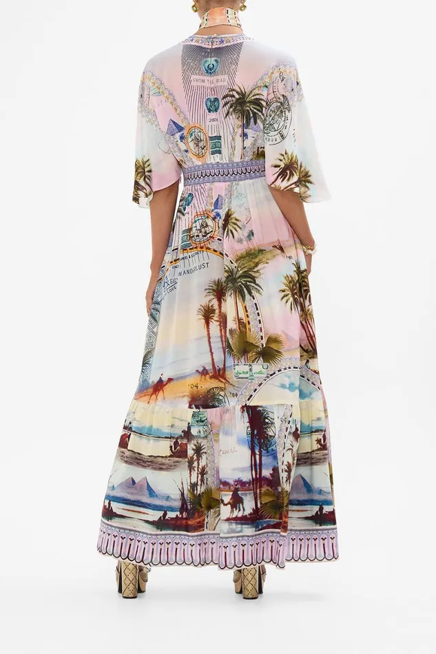 WAISTED DRESS WITH HEM RUFFLE CALL ME IN CAIRO Call Me In Cairo Womens Camilla Dresses