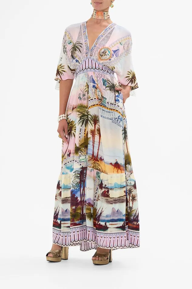 WAISTED DRESS WITH HEM RUFFLE CALL ME IN CAIRO Call Me In Cairo Womens Camilla Dresses