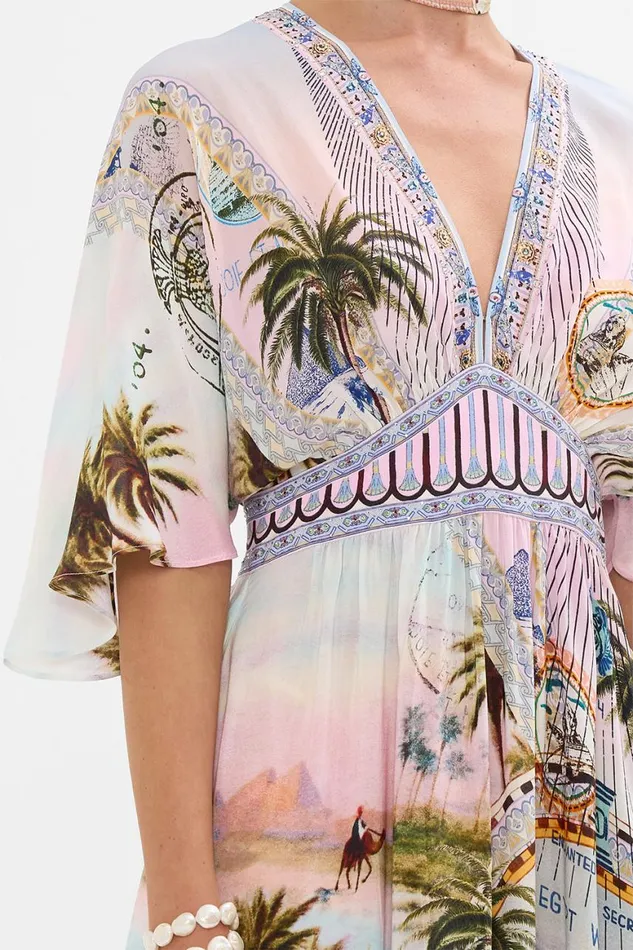 WAISTED DRESS WITH HEM RUFFLE CALL ME IN CAIRO Call Me In Cairo Womens Camilla Dresses