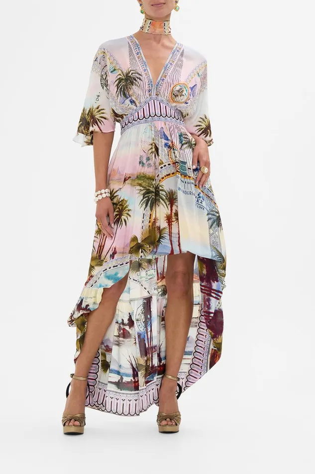 WAISTED DRESS WITH HEM RUFFLE CALL ME IN CAIRO Call Me In Cairo Womens Camilla Dresses