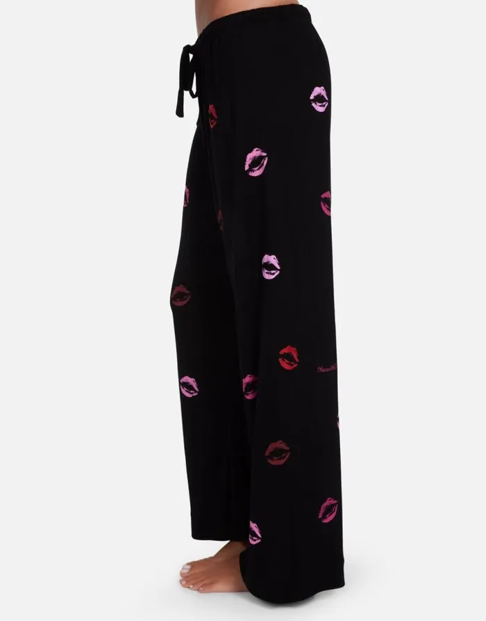 Waverly Mini Watercolor Lips Black Women Lauren Moshi Short Sleeve