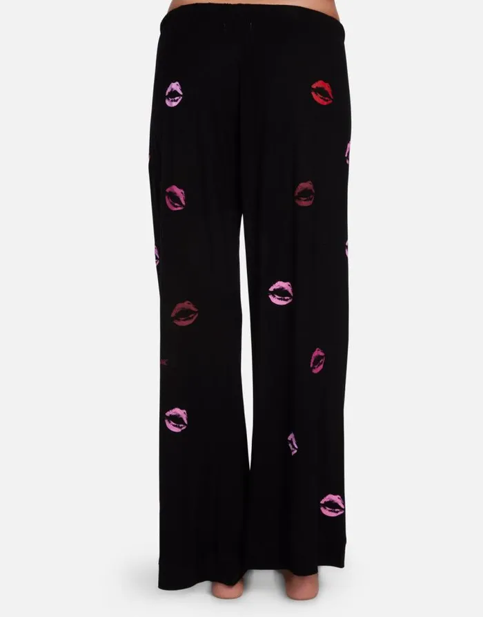 Waverly Mini Watercolor Lips Black Women Lauren Moshi Short Sleeve