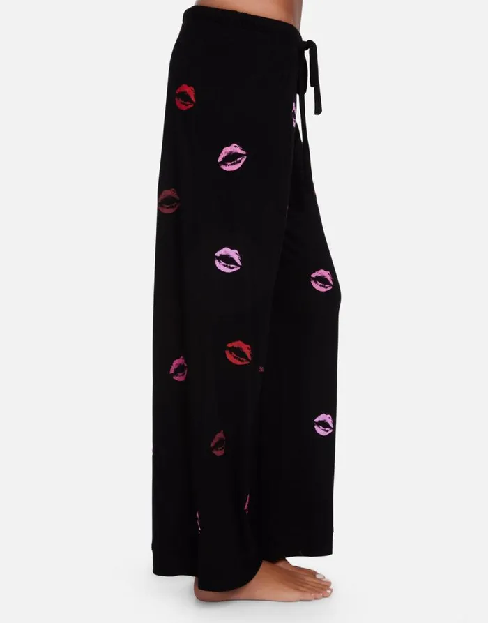 Waverly Mini Watercolor Lips Black Women Lauren Moshi Short Sleeve