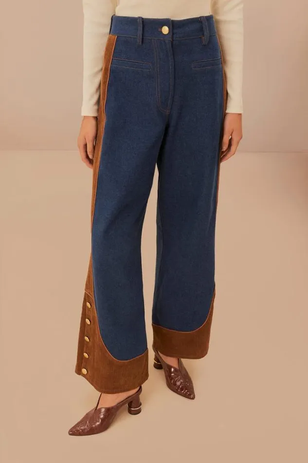 Western Denim Wide Pants Low Waisted Women FARM Rio Pants Western Denim Wide Pants Low Waisted Women FARM Rio Pants