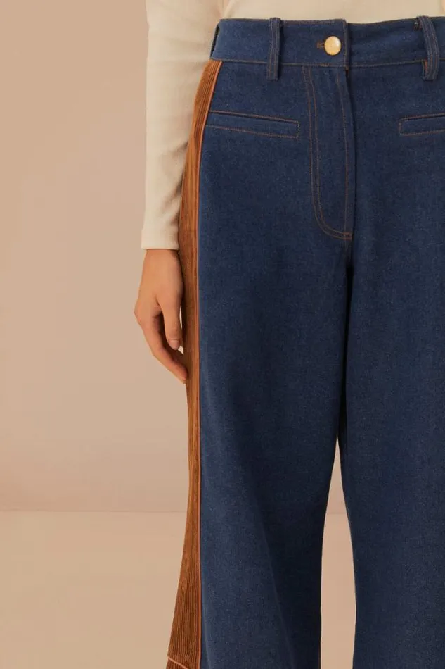 Western Denim Wide Pants Low Waisted Women FARM Rio Pants Western Denim Wide Pants Low Waisted Women FARM Rio Pants