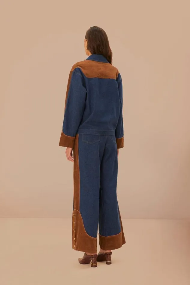 Western Denim Wide Pants Low Waisted Women FARM Rio Pants Western Denim Wide Pants Low Waisted Women FARM Rio Pants