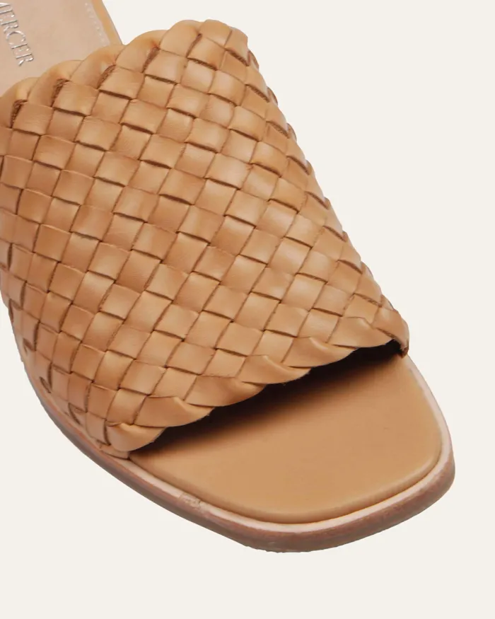 Whaler mid heel sandals tan leather MULES jomercer Women Whaler mid heel sandals tan leather MULES jomercer Women