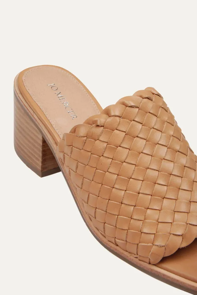 Whaler mid heel sandals tan leather MULES jomercer Women Whaler mid heel sandals tan leather MULES jomercer Women