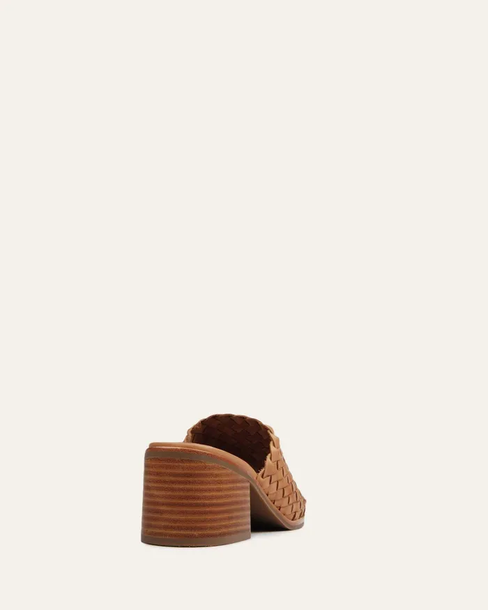 Whaler mid heel sandals tan leather MULES jomercer Women Whaler mid heel sandals tan leather MULES jomercer Women