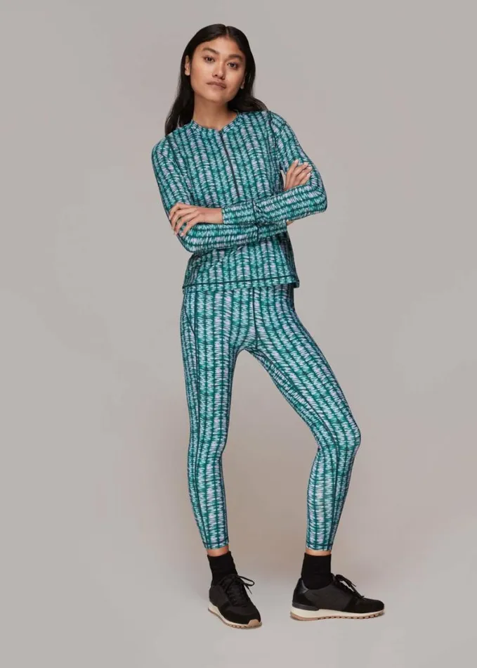 Whistles Abstract Wave Zip Sports Top Multicolour Women Tops