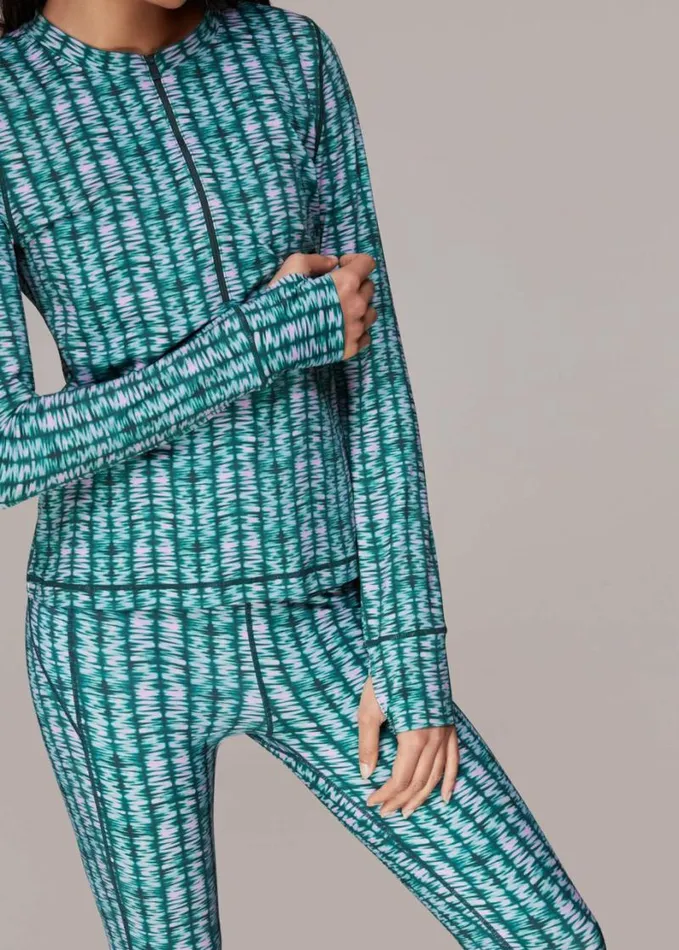 Whistles Abstract Wave Zip Sports Top Multicolour Women Tops