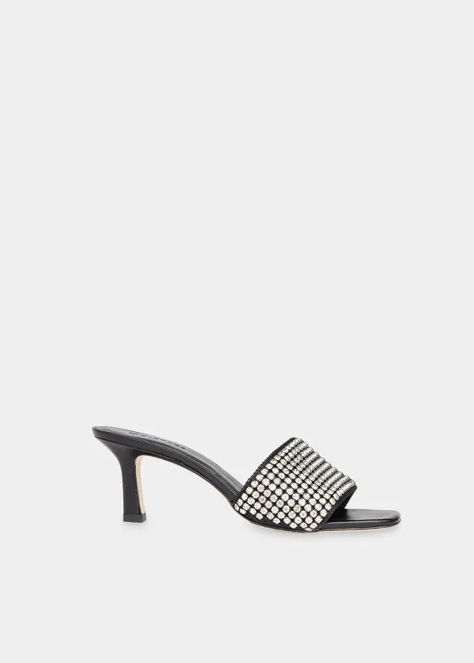 Whistles Adella Diamante Slip On Mule Black Women Wedding Guests