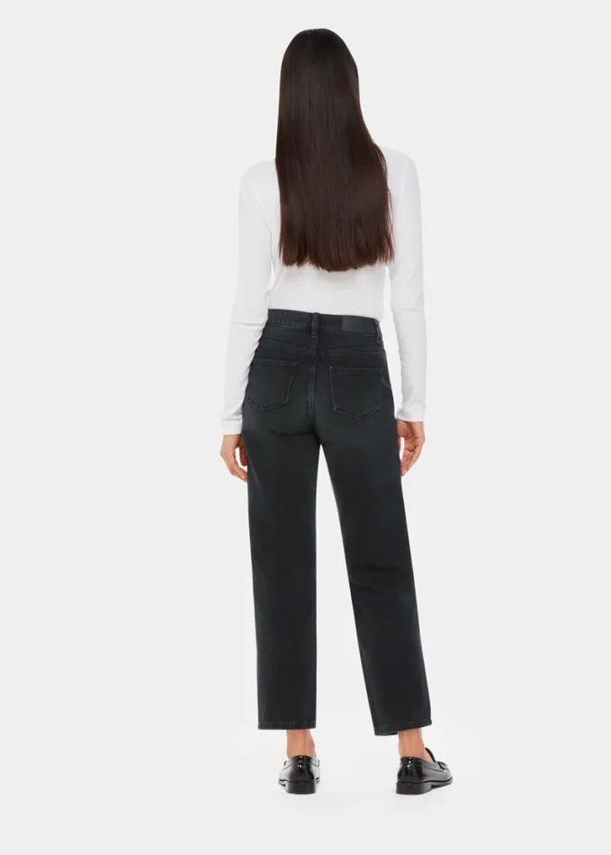 Whistles Authentic Hollie Button Jean Black Women Jeans