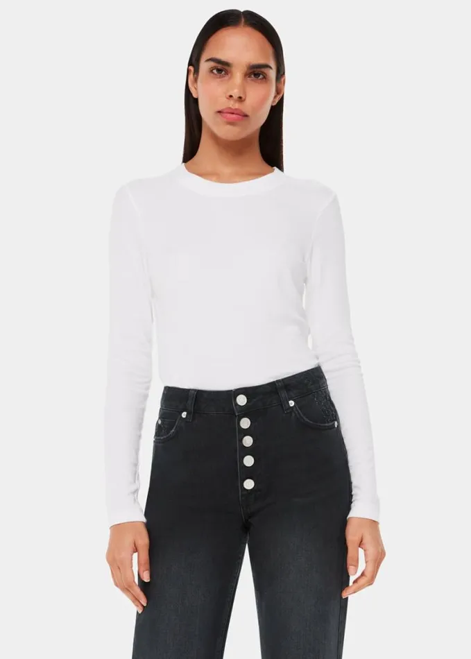 Whistles Authentic Hollie Button Jean Black Women Jeans